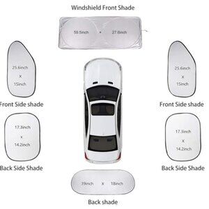 (Set #2) Car Windshield Sunshade, 6 Pieces